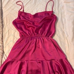 Elegant Pink Satin Dress